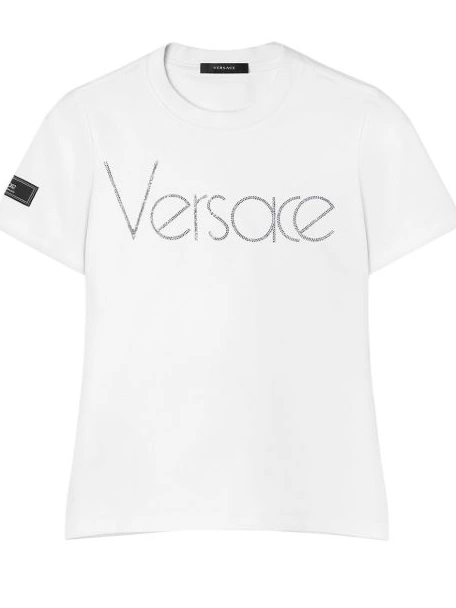 Cheap logo Versace Crystal T-shirt Women 1978 0406